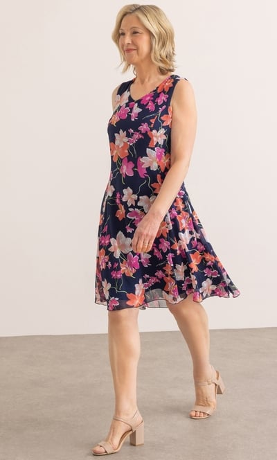 Anna Rose Floral Print Shift Dress