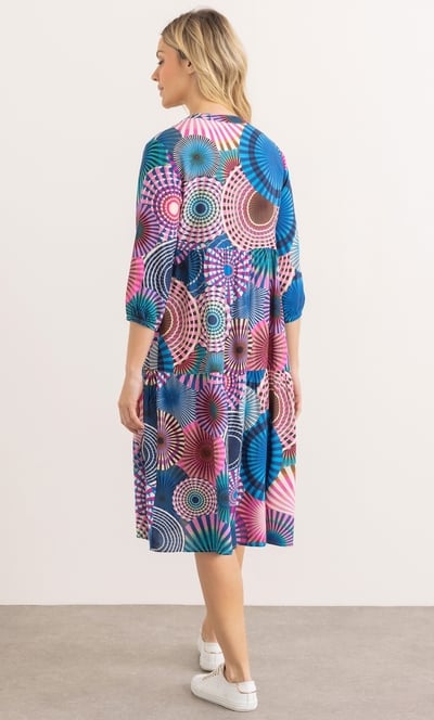 Circle Print Lightweight Relaxed Fit Dress