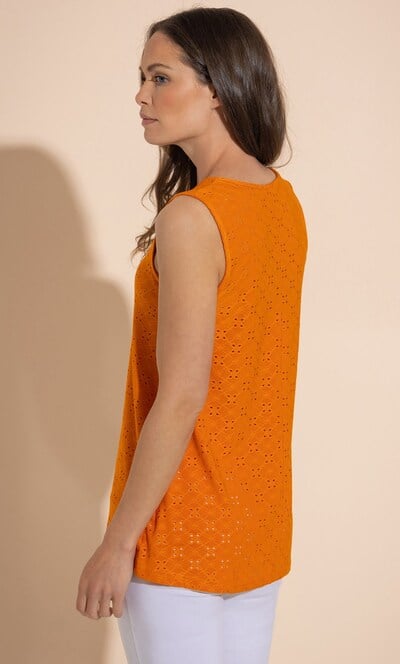 Eyelet Cut Sleeveless Top