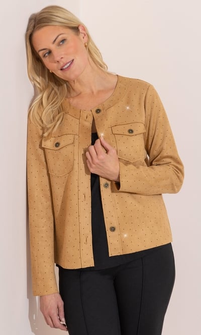 Anna Rose Embellished Suedette Jacket