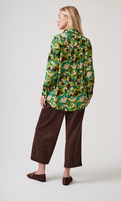 Floral Printed High Low Overshirt